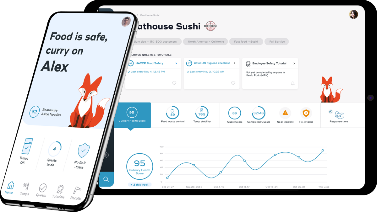 food safety app on iphone and ipad screens